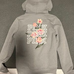 pink zip up sweater